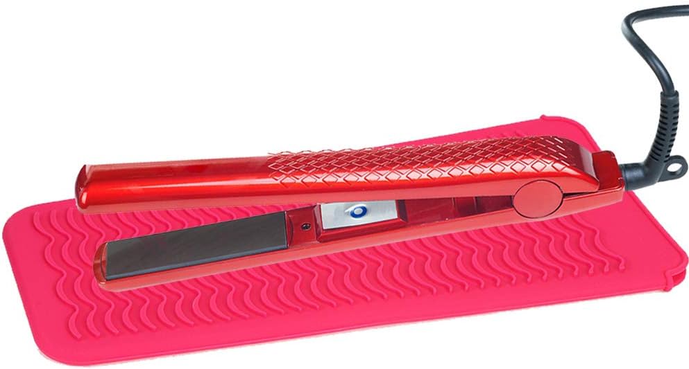 Mialang 2 Pack Heat Resistant Silicone Mat Pouch for Flat Iron Curling Iron Cover Hot Iron Travel Case Hair Styling Tools(Rose and Purple) - Image 4