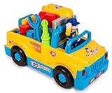 ToyThrill Take Apart Tool Truck: Educational Construction Preschool Toy Automatically Rides with Sounds & Lights - Includes Electric Power Drill & Building Tools for Assembling- For Age 3+ Yrs Kids