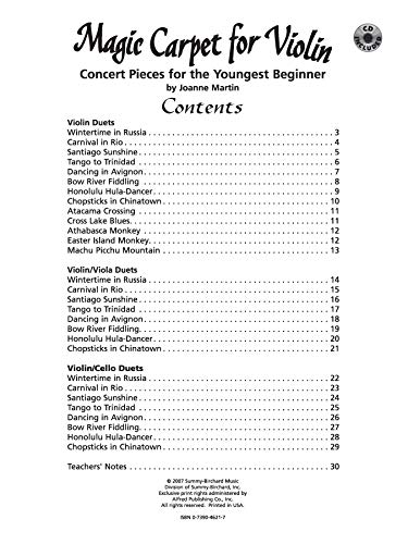 Magic Carpet for Violin: Concert Pieces for the Youngest Beginners, Book & CD - Thumbnail 2