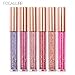 TOPBeauty Fashion Women Glitter Lip Makeup Waterproof Lip Gloss Nude Glitter Shimmer Focallure Lipstick Lip Kit #33