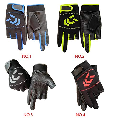 YuanLife 1 Paar Weibliche Männer DREI-Finger-Schere Halbfinger-Angelhandschuhe im Freien Angelschützer rutschfeste… – Bild 5