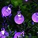 Icicle Halloween Solar String Lights, 20ft 30 LED Outdoor Globe Crystal Ball Lights DIY Lighting for Home, Patio, Lawn, Garden,Christmas Halloween Decorations (Purple)