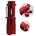Sidiou Group 7W 300LM Mini CREE LED Flashlight Torch Adjustable Focus Zoom Light Lamp (3 Mode Red)