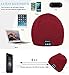 Deego HD Stereo Premium Sports Bluetooth Hat Wireless Smart Beanie Headset Musical Knit Hands-Free Headphone Speaker Hat Speaker phone Cap Microphone + Touch Screen Gloves (Red Cap1+Black Gloves1)