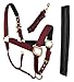 CHALLENGER Nylon Horse Neoprene Padded Burgundy Adjustable Halter Brass Hardware 606173BGthumb 3