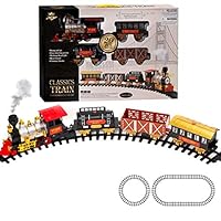 ECCRIS Train Set with Light Sound Smoke Battery Operated Kid Toy Playset