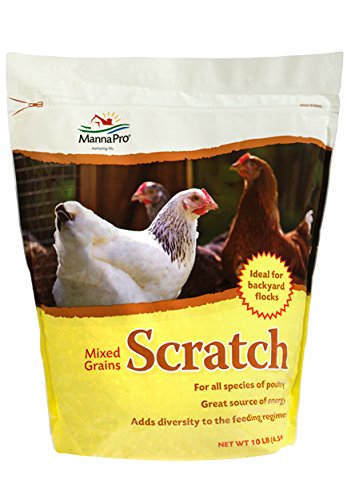 Manna Pro Ultimate Chicken Scratch Feed, Nutrient-Rich Scratch Grain Treat for Chickens and Poultry, Natural Multigrain Blend for Backyard Flocks and Laying Hens, Made in USA, 10 lb Bag