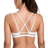 CRZ YOGA Women's Padded Cool-look Criss Cross Strappy Yoga Sports Bra