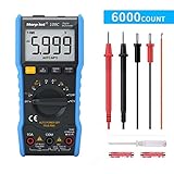 Digital Multimeter,TRMS 6000 Counts Manual and Auto Ranging, Amp Volt Ohm DC/AC Current & Voltage Multimeter, NCV, Live Line, Diode, Resistance, Frequency, Capacitance, Temperature, Test Leads.