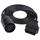 OBD2 Diagnostic Cable For BMW ICOM D Module Cable 10pin OBD adapter for BMW,Qiilu Motorcycles Diagnostic Cable Tools work with BMW ICOM or BMW ICOM A2 A3