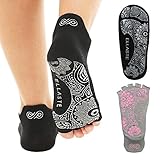 Ellaste Open Toe Yoga Socks – Non Slip Half Toe Sock with Anti Skid Grip for Yoga Pilates Barre: for Women Girl (Black, Large (Women 9~12, Men 8~11))
