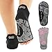 Ellaste Open Toe Yoga Socks – Non Slip Half Toe Sock with Anti Skid Grip for Yoga Pilates Barre: for Women Girl (Black, Large (Women 9~12, Men 8~11))