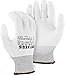 Majestic 37-3435 White Cut-Less Diamond Seamless Knit Glove with Polyurethane Palm Coating Cut Resistant Gloves, Large, 3 Pairs