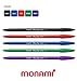 MONAMI Plus Pen 3000 Felt Tip Pens, Fine Point (0.4mm), Fine Liner, Writing/Journaling/Note Taking at home, school and office, Green, 12-Count
