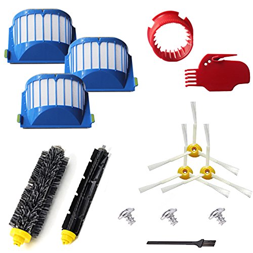 VacuumPal 10pcs Accessories for iRobot Roomba 600 Series 595 614 620 630 645 650 655 660 680 690 Vaccum Cleaner Replenishment Parts Kit