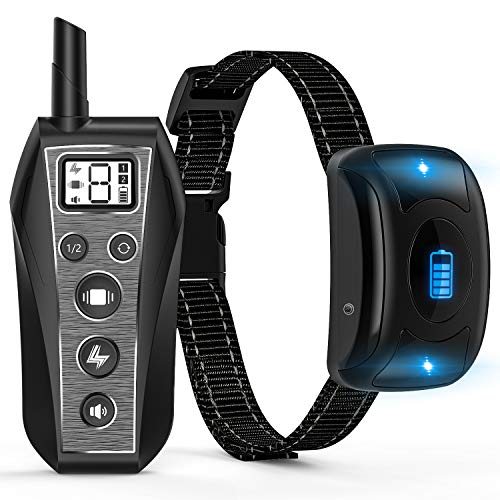 Dog Shock Collar, Remote Dog Training Collars with 3 Correction Training Modes, Shock, Vibration, Beep, Rechargeable Waterproof E-Collar for Dogs Small, Medium, Large, 2000 ft Remote Trainer Range