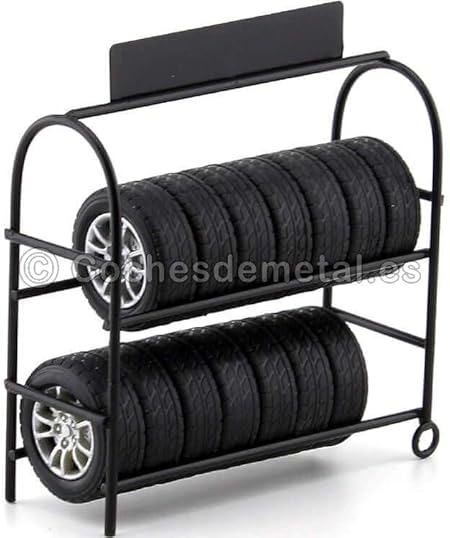 Amazon 1 18 Metal Tire Rack メタルタイヤラック ジオラマ 模型 タイヤ12本付属 アクセサリー ミニカー モデルカー おもちゃ