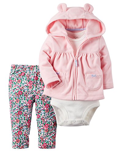 Carter s baby girls 3-piece pink cardigan set (6 months)