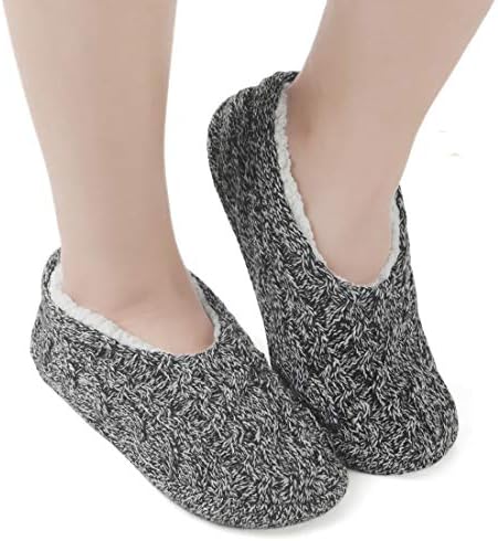 Neeseelily Womens Soft Winter Non Slip Slipper Socks House Warm Slipper Socks with Gripper