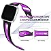 Maledan for Fitbit Versa Bands Women Men, Replacement Breathable Sport Watch Bands Accessories Strap with Stainless Steel Clasp for Fitbit Versa, Large, Black Purple