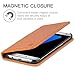 Galaxy S7 Edge Case, SHIELDON Genuine Leather Case Wallet, Premium All-Purpose Flip Book Case Magnetic Closure w/Stand Feature & ID Card Slots Compatible with Samsung Galaxy S7 Edge, Brown
