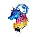 WYUEN 12 PCS/lot Wolf Temporary Tattoo Sticker for Women Men Fashion Body Art Adults Waterproof Hand Fake Tatoo 9.8X6cm FW12-01 (Wolf1)