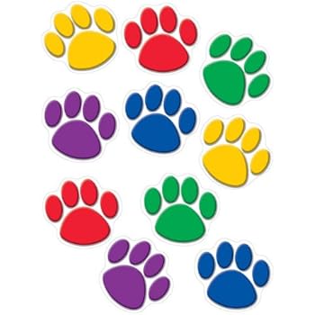 Teacher Created Resources Paw Print Accents, Colorful (4114) - 30 Count