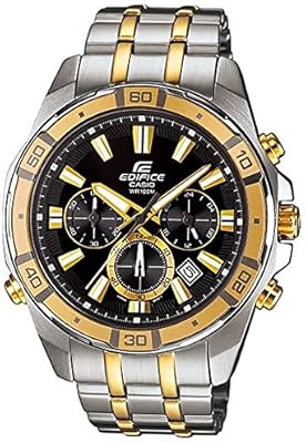 casio edifice men's two tone stainless steel bracelet watch