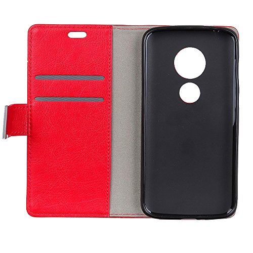 Scheam Motorola Moto E5 Play Wallet Leather Case with Protective Durable Phone Case Shell Folio flip Cell Phone Cover Bag with Card Slots,Cash Pocket,Red