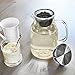 Glass Pitcher With Lid By Golden Spoon: Durable Glass Carafe With Airtight Cap - Microwave And Freezer Safe Borosilicate Glass For Hot And Cold Liquids - Comes With 2 Stirrers And A Strainer (60 oz)