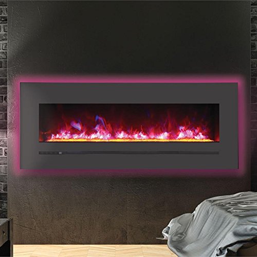 Sierra Flame 48インチ壁マウント/フラッシュマウント スチールサラウンド付き クリアメディア付き   B07F7MZ37T