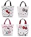 Finex - Set of 2 - Hello Kitty Canvas Zippered Tote with Top Carry Handles - Lunch Box Bag Gym Tote (Random Color)