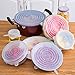 AnNido Reusable Silicone Stretch Lids, 12 Pack to Keeping Food Fresh, Durable and Expandable to Fit Various Sizes for Bowl Covers, Cups, Canned, Pots and Pans in Dishwasher, Microwave and Freezer
