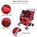 Pet Stroller Twin Folding Dog Cat Carrier Travel Cart, Multiple Colors Red