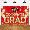 Lofaris Graduation Party Photography Backdrop Congrats Grad Red Golden Balloon Dots Background Congratulations Bachelor…
