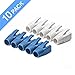 Rubber Connector Boots, VANDESAIL RJ45 Connector Boots Plug Cover White/Blue for Round CAT7 Ethernet Cable (10 Pack, Blue & White)