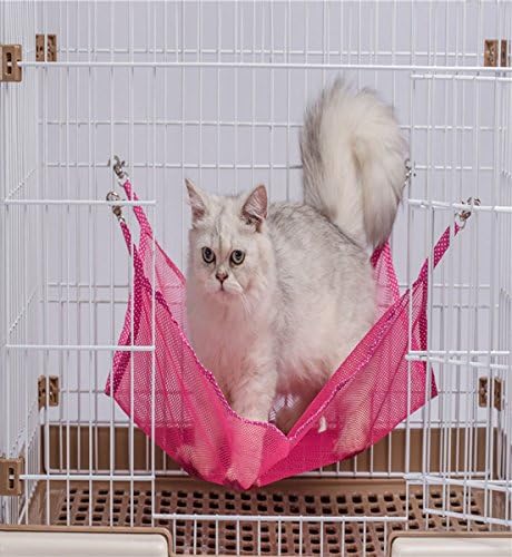 Open INnoVation Cat Hammock Mesh Cloth Cat Hammock Bed Kitten Summer Breathable Mesh Nap Sleeping Relaxing Habitat Easy Assembling with Metal Buckles for Small Animals, Pets Casual Necessary