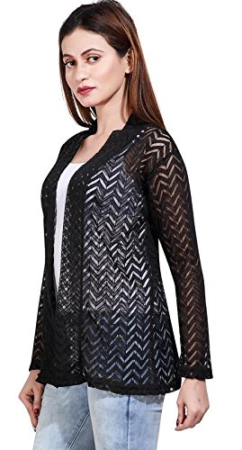bfly women's netted shrugs (black)