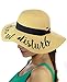 C.C Women's Paper Weaved Crushable Beach Embroidered Quote Floppy Brim Sun Hat
