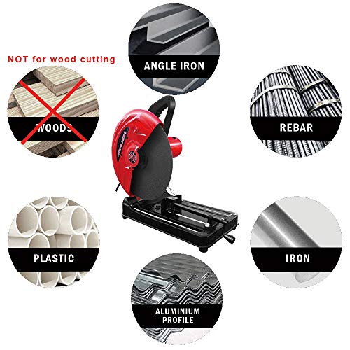 Toolman 14'' 15A Power Tools with 3PCS Blades Multi-purpose Cutting Metal Saw Chop Saw Cut Machine Diamond Circular Saw Heavy Duty Power Tool 8350A