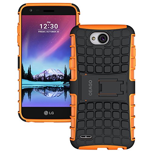 LG X Charge Case, LG Fiesta 2 LTE Phone Case, LG Fiesta LTE Case, LG X Power 2 (2017) Case, OEAGO [Shockproof] [Impact Protection] Tough Rugged Dual Layer Protective Case with Kickstand - Orange - Thumbnail 2