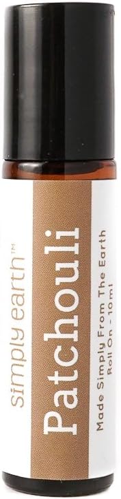 Patchouli Essential Oil Roll-On Bottle by Simply Earth - 10ml, 100% Pure Therapeutic Grade