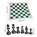 EA-STONE Tournament Chess Set - Plastic Filled Chess Pieces and Green Roll-up Vinyl Chess Board，32 Pieces