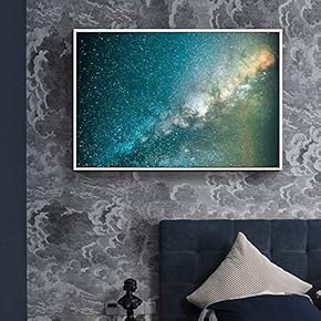 Framed Canvas Wall Art for Living Room, Bedroom Glitter Galaxy VII Canvas Prints for Home Decoration Ready to Hang - 16x24 inches