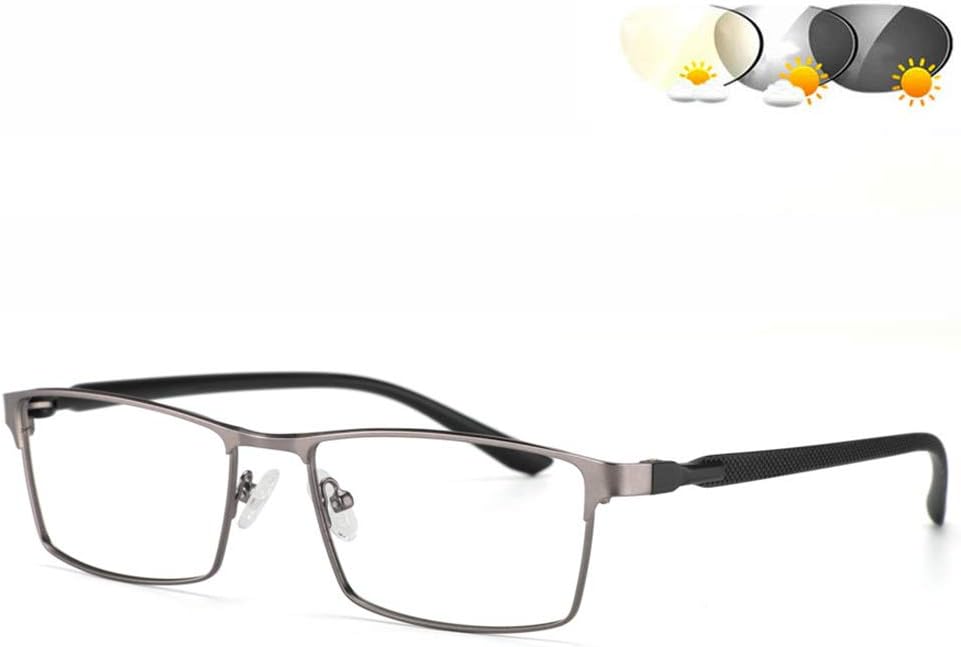PLMOKN Reading Glasses Men Premium Rectangle Metal with