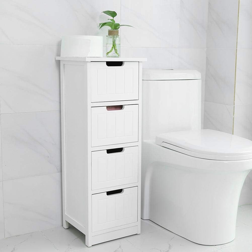 Entryway Bathroom Cabinet Zoternen Bathroom Floor Standing Storage Cabinet For Living Room Kitchen 3 Drawers 30x30x63 Cm White Free Standing Slim Storage Cupboard Unit With Drawers Floor Cabinets
