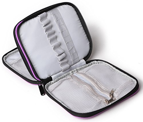 Goldwheat Crochet Hook Case Zipper Storage Organizer Bag Holder,Dark Purple
