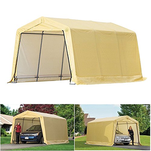 Bestmart INC 10x15ft Heavy Duty Beige Carport Portable Garage Storage Shed Canopy - Thumbnail 2