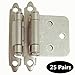 50 Pack(25 Pairs) Brushed Satin Nickel Decorative Self Closing Face Mount Kitchen Cabinet Hinges Flush Variable Overlay