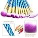 Makeup Brush Set, Unicorn Design Brushes - LADES 10 Pcs Makeup Brushes with Brush Egg and Silicone Sponge for Foundation Eyebrow Blush Powder Concealer Contour Cosmetic Brushes(Blue Purple)